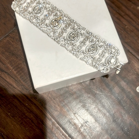 Nordstrom's "Statement " Bracelet - Silver W/ Rhinestones - Picture 3 of 4